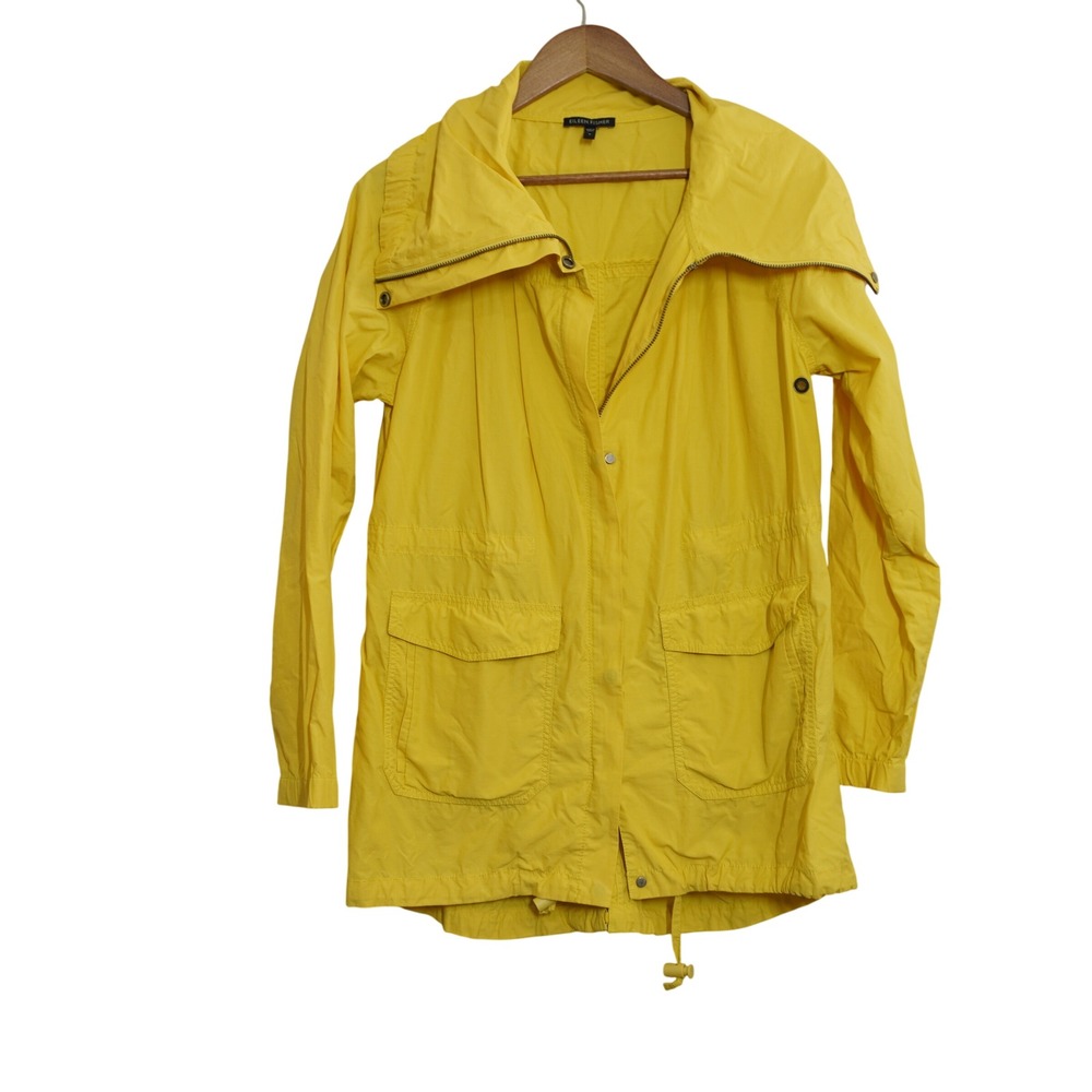 Eileen Fisher Size Small Yellow Lightweight Zip Front Windbreaker Jacket‎